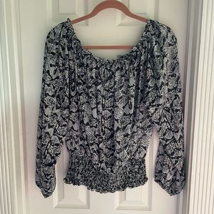 Michael Kors snakeskin blouse.